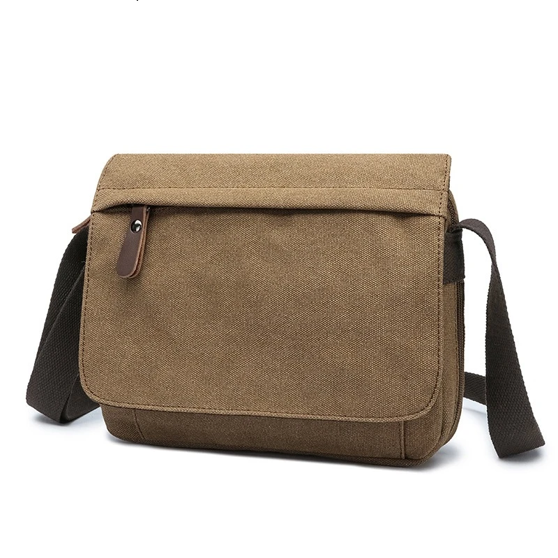 

Nesitu High Quality Vintage Casual Black Coffee Khaki Blue Green Grey Durable Canvas Women Men Shoulder Messenger Bag M6437