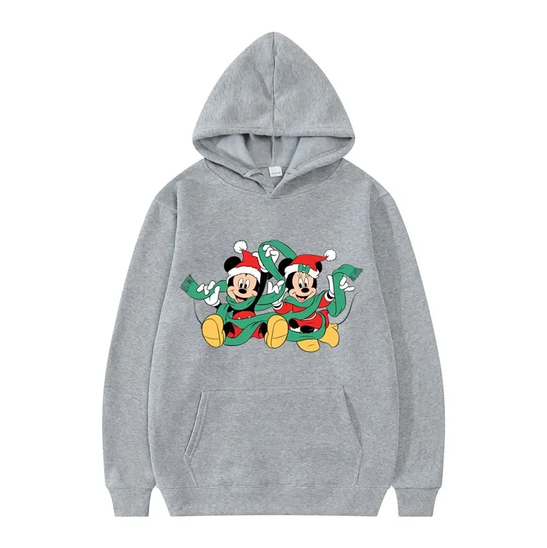 

Рождественские толстовки Disney с Микки и Минни для мужчин и женщин, одежда с милым принтом Disney