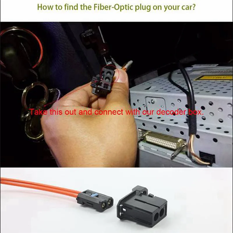 

AU28-Car Most Aux Optical Fiber Decoder Box Amplifier Decoding Adapter For BMW E83 E85 E87 E90 E91 E92 E70 E71 E72 F01 F02