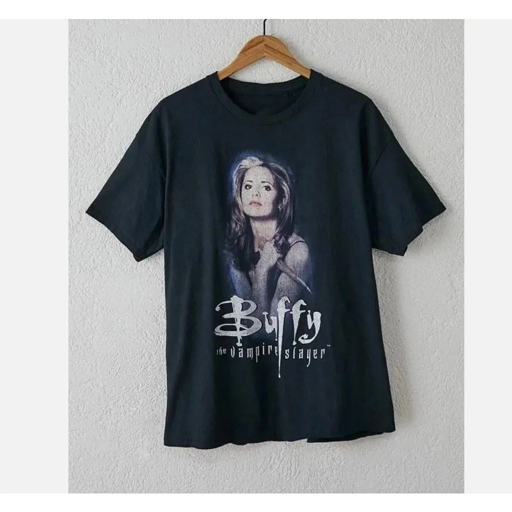 Klassische TV-Show Buffy the Vampire Slayer Print T-Shirt Herren Damen Klassisches Baumwoll-T-Shirt Übergroße Y2k Streetwear Kleidung T-Shirt