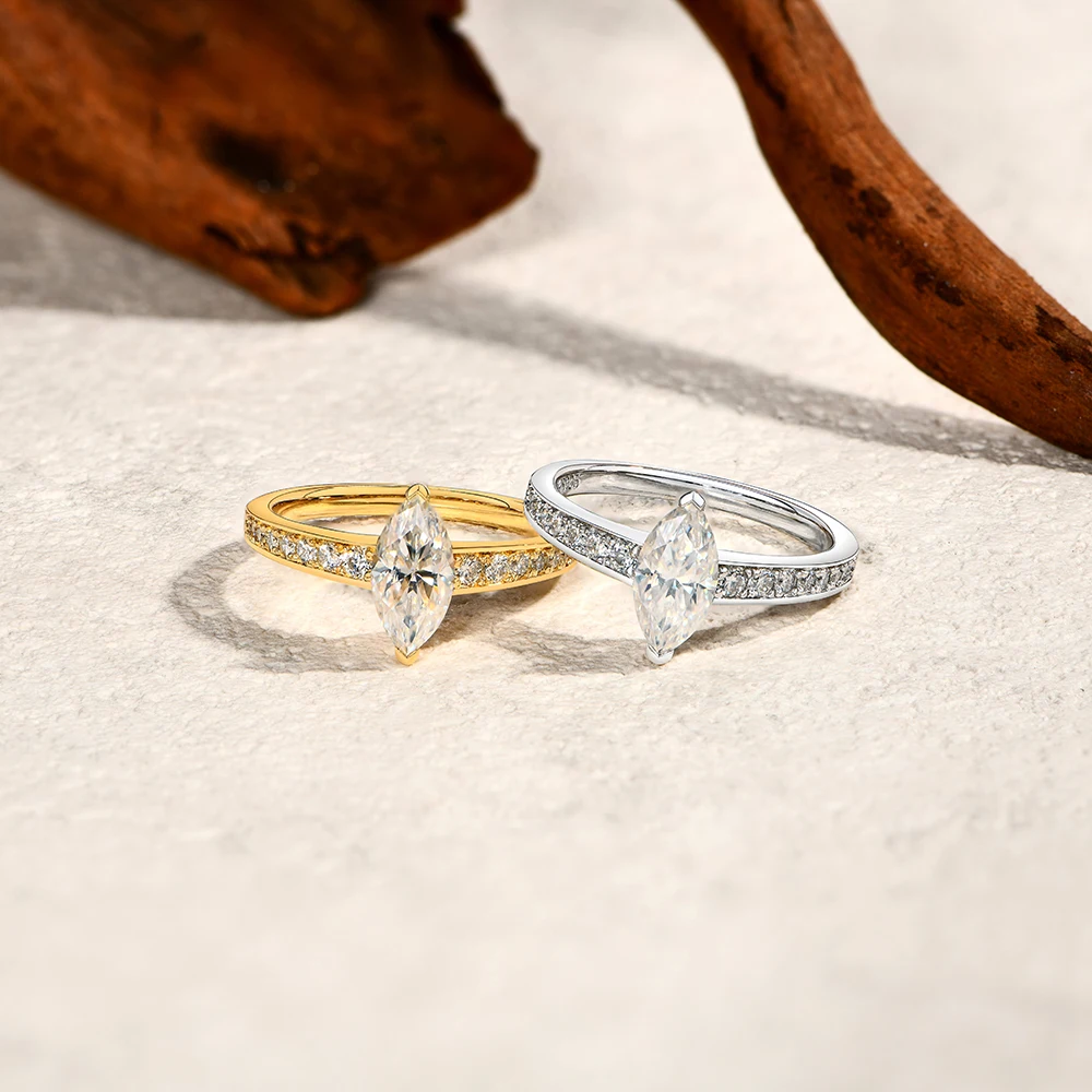 

MINTYBOX 10*5mm Marquise Moissanite Engagement Ring S925 Sterling Silver Lab Diamond Rings For Women Wedding Jewelry Bridal Gift