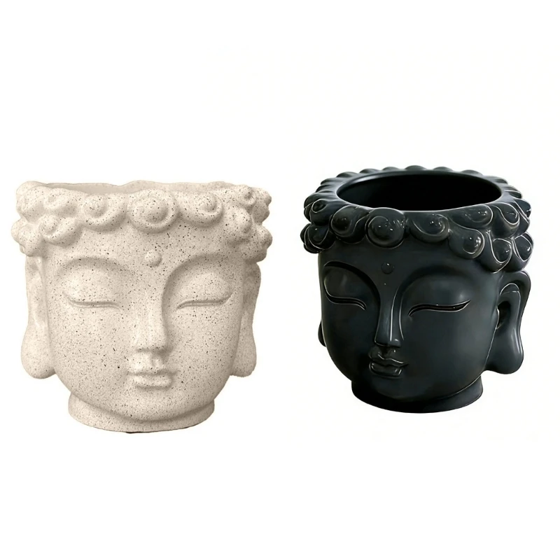 Buddhas Head Statue Small Plant Pot Resin Succulents Planter Garden Pot for Succulents And Miniature Plant