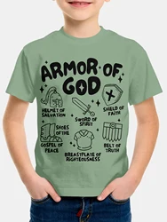 Baby Boys Clothing Children Clothes 2024 Kids Spring Armor of God Clothes T-shirt for a Boy T-shirty Tops Short Sleeve Top Child