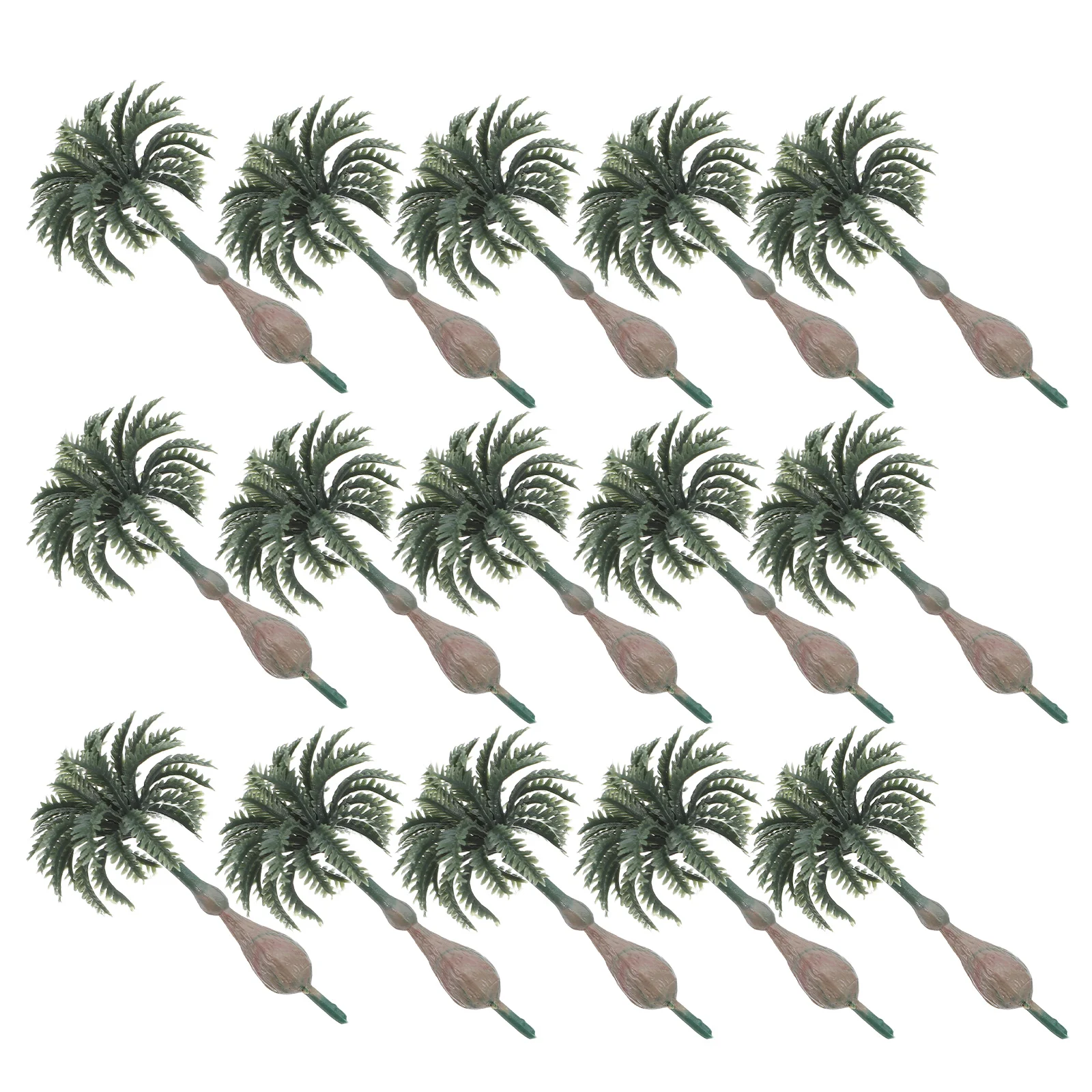 

15pcs Simulated Coconut Palm Trees Miniature Plastic For Diy Moss Micro Landscape Diorama Fairy Garden Railway Scenery Cake
