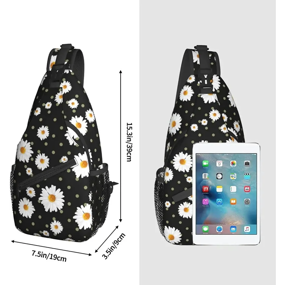 Daisy Flower Sling Rucksack, Unisex, Brusttaschen, Umhängetasche, Reisen, Wandern, Tagesrucksack für Unisex, Umhängetasche für Sport, Klettern, Laufen