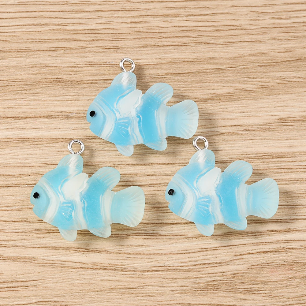 Tusember 20 Stück/Los Niedliche Kawaii Harz-Fisch-Anhänger Clownfisch-Anhänger für Schmuckherstellung Ohrringe Halsketten Zubehör – Detail 3