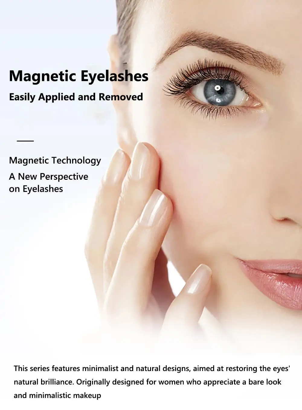 

No Glue Needed Magnetic Eyelashes with Applicator Reusable Natural Look Magnetic False Eyelashes Fox Eye DIY Lash Extensions