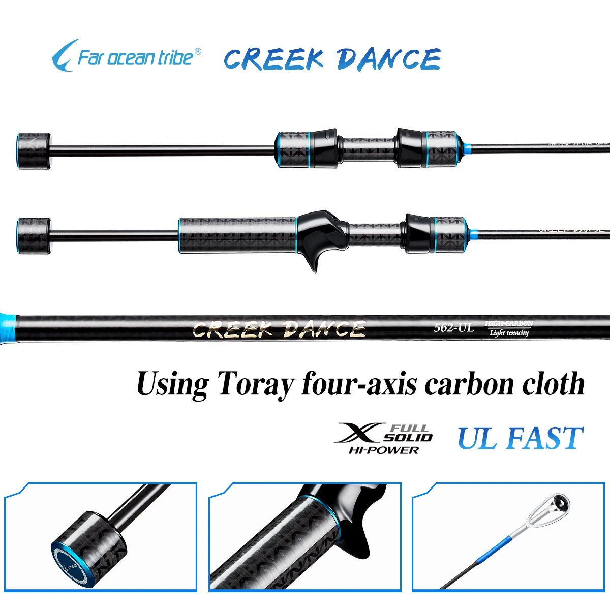 Imagem -03 - Ponta Sólida Fundição Rod para Truta Creek Pesca Dança Puro Carbono Ação Rápida 1.5 m 1.7m ul