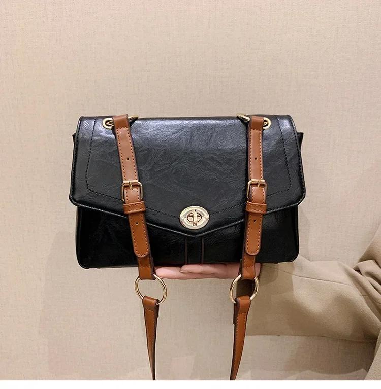 

2025 New! Women's Trendy Oily Leather Bag - High-End Sophisticated Shoulder/Messenger | Luxurious Patina & Versatile Style