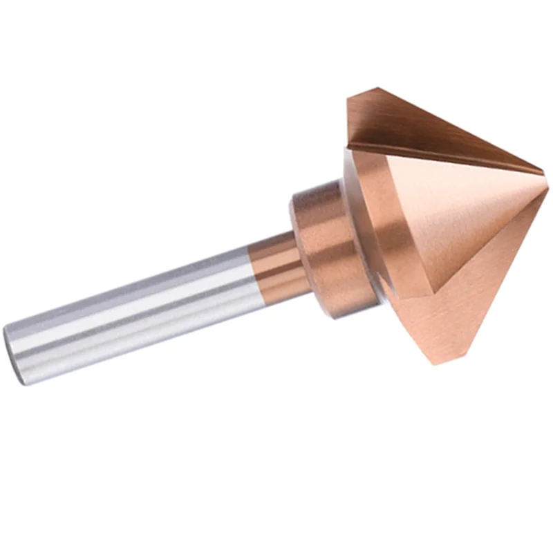 ABFI 3 ขลุ่ย Countersink เจาะบิต 50 มม.HSS รูโลหะเจาะเครื่องมือ 90 องศา HSS Chamfering เครื่องมือ