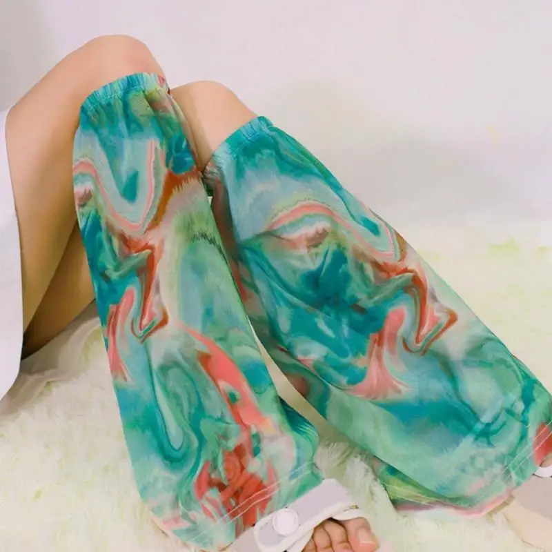 P88A Women Printed Leg Warmers Loose Wide Leg Socks for Cosplay Party Accessories