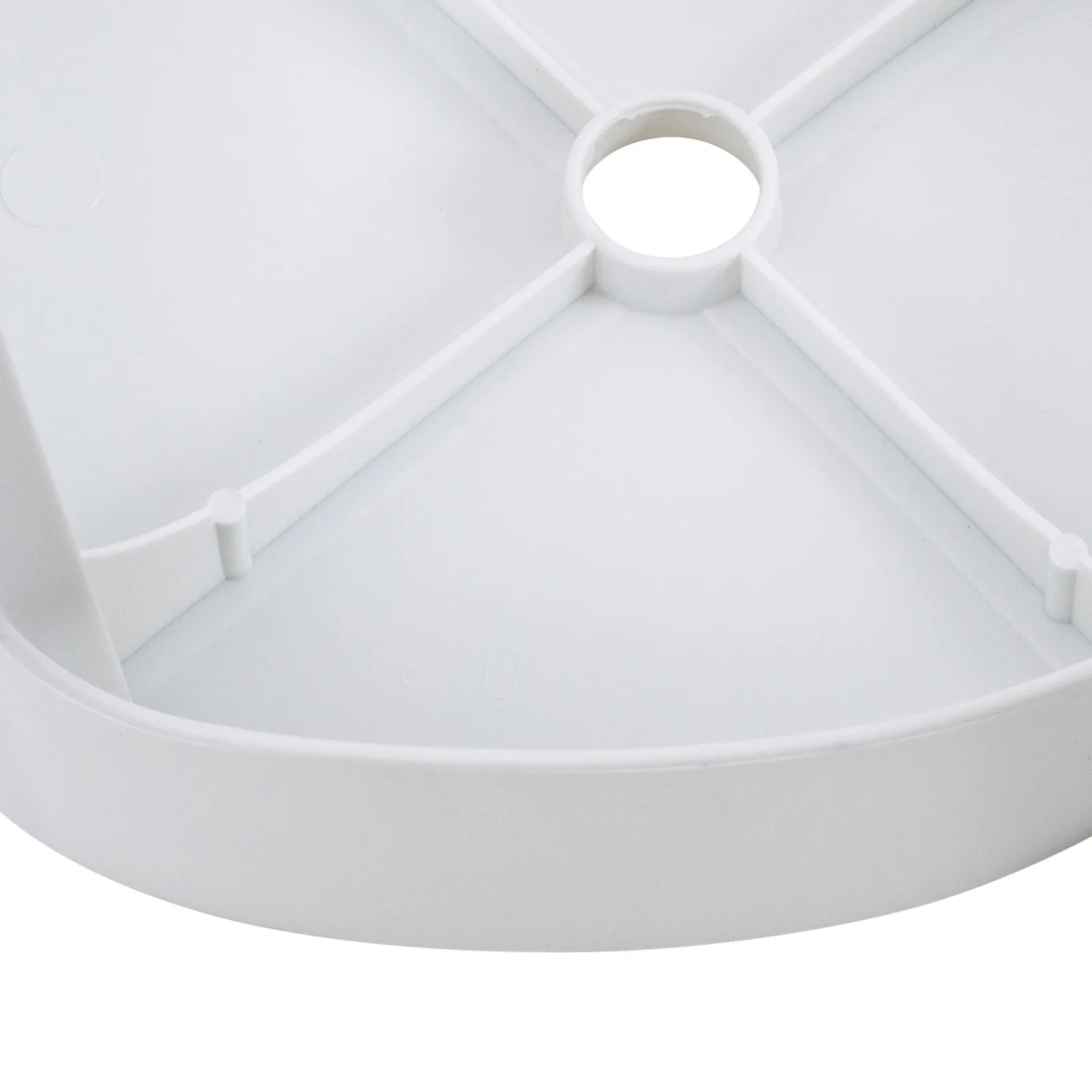 Fünf weiße Kunststoff-Rundhocker, 46 cm hoch, gestapelte, platzsparende Hocker, gestapelte Esszimmerhocker für den Haushalt