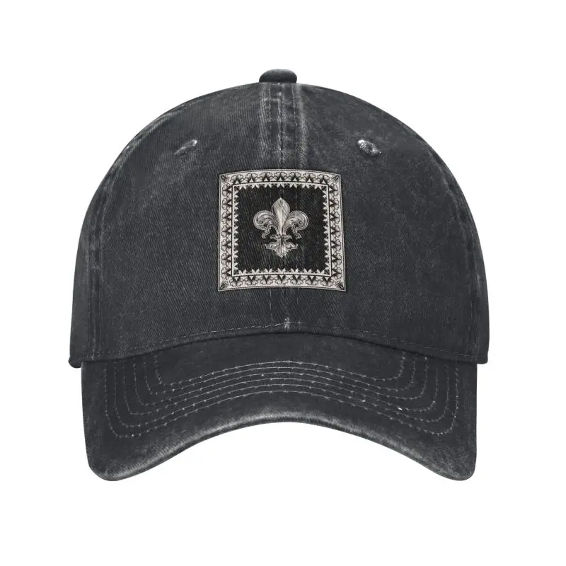 Custom Elegant Lily Flower Fleur De Lis Baseball Cap Women Men Cotton Adjustable Fleur-De-Lys Dad Hat Sports Snapback Hats