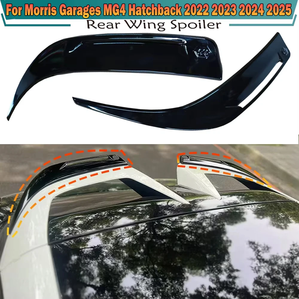 

2x Car Rear Wing Spoiler For Morris Garages MG4 Hatchback 2022 2023 2024 2025 Rear Trunk Roof Lip Modification Glossy Black