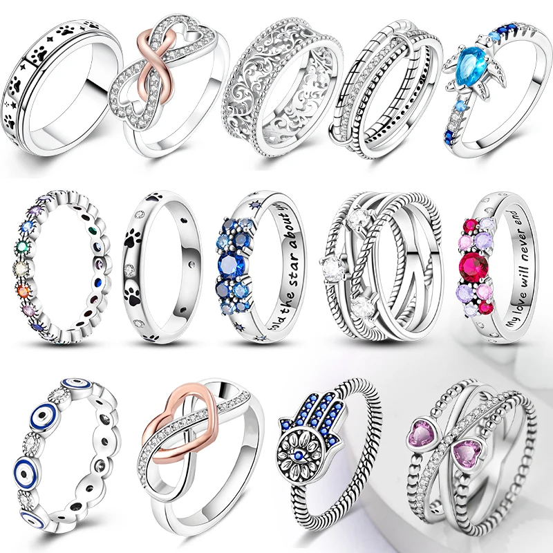 

Широкие кольца из стерлингового серебра 925 пробы для женщин, коктейльное кольцо, кольцо в форме лапы черепахи, кольцо в форме сердца, на годовщину свадьбы, изысканные ювелирные изделия, подарок