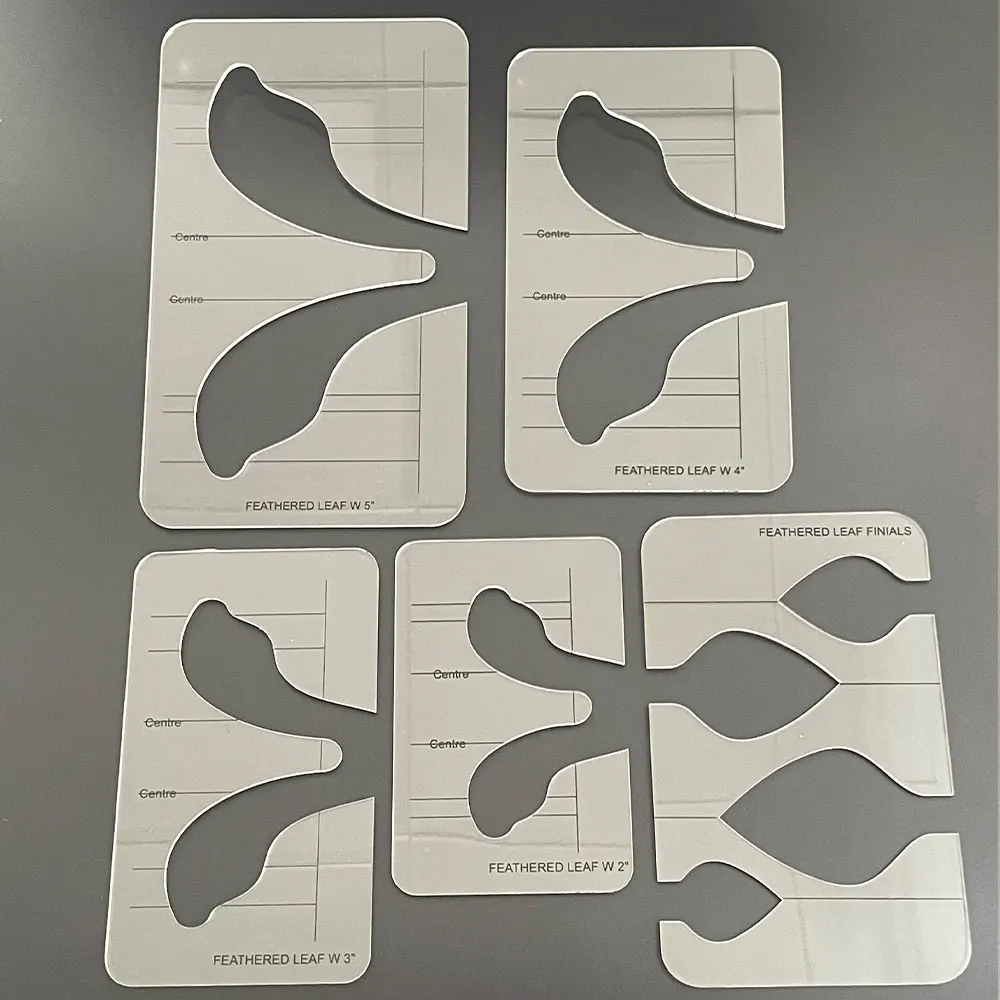 

4 шаблона с перьями и листьями, 4 шаблона с 4 отделками для Отечественной швейной машины, # Φ #1 набор = 5 шт.