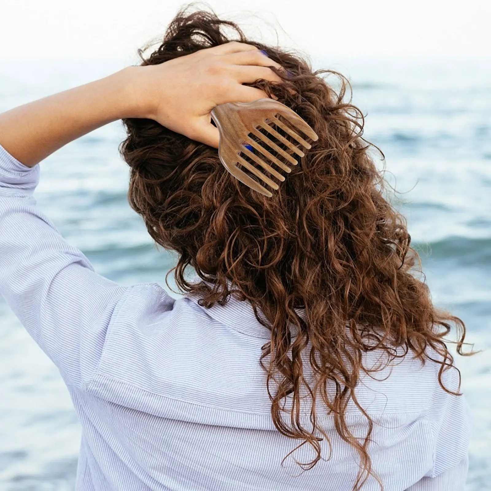 

1Pcs Wide Tooth Sandalwood Comb Natural Wood Aromatic Smell Handmade Solid Hardwood Hairdressing Rake Combs for Daily Use and