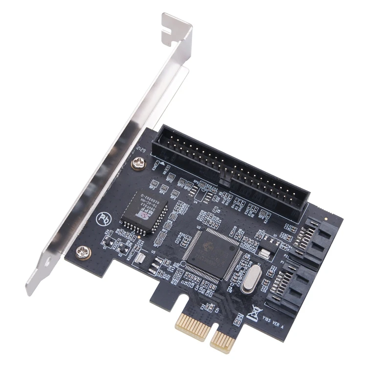 Desktop PCI E Graphics Card to 2 Port SATA Adapter Card PCI E to SATA IDE Expansion Card 3.5 Inch IDE Adapter Card