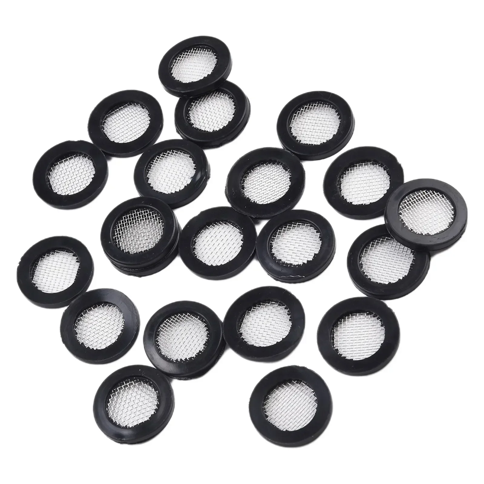 Practical Useful New Rubber Washer 20pcs Filter Net For 1/ 2in Tap Head O Ring Replacement Seal Stainless Steel