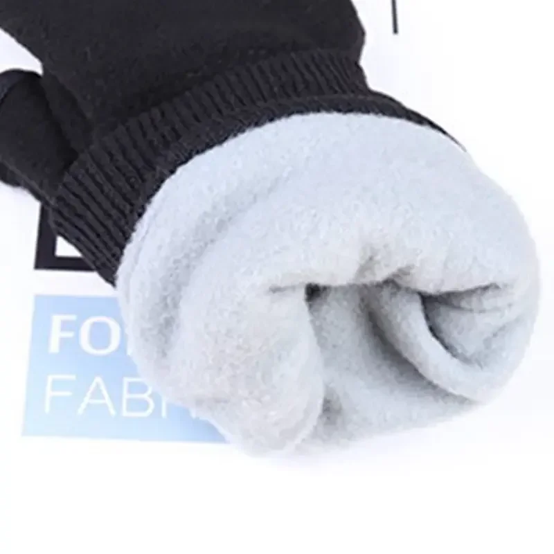 Frauen Männer Winter Polar Fleece Halb Finger Flip Handschuhe Doppel Schicht Verdicken Touchscreen Fingerlose Cabrio Fäustlinge Handgelenk Krieg