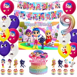 Cartoon True Rainbow Kingdom Theme Girls Birthday Party Decoration Balloons Banner Baby Shower Backdrop Cake Topper Supplies
