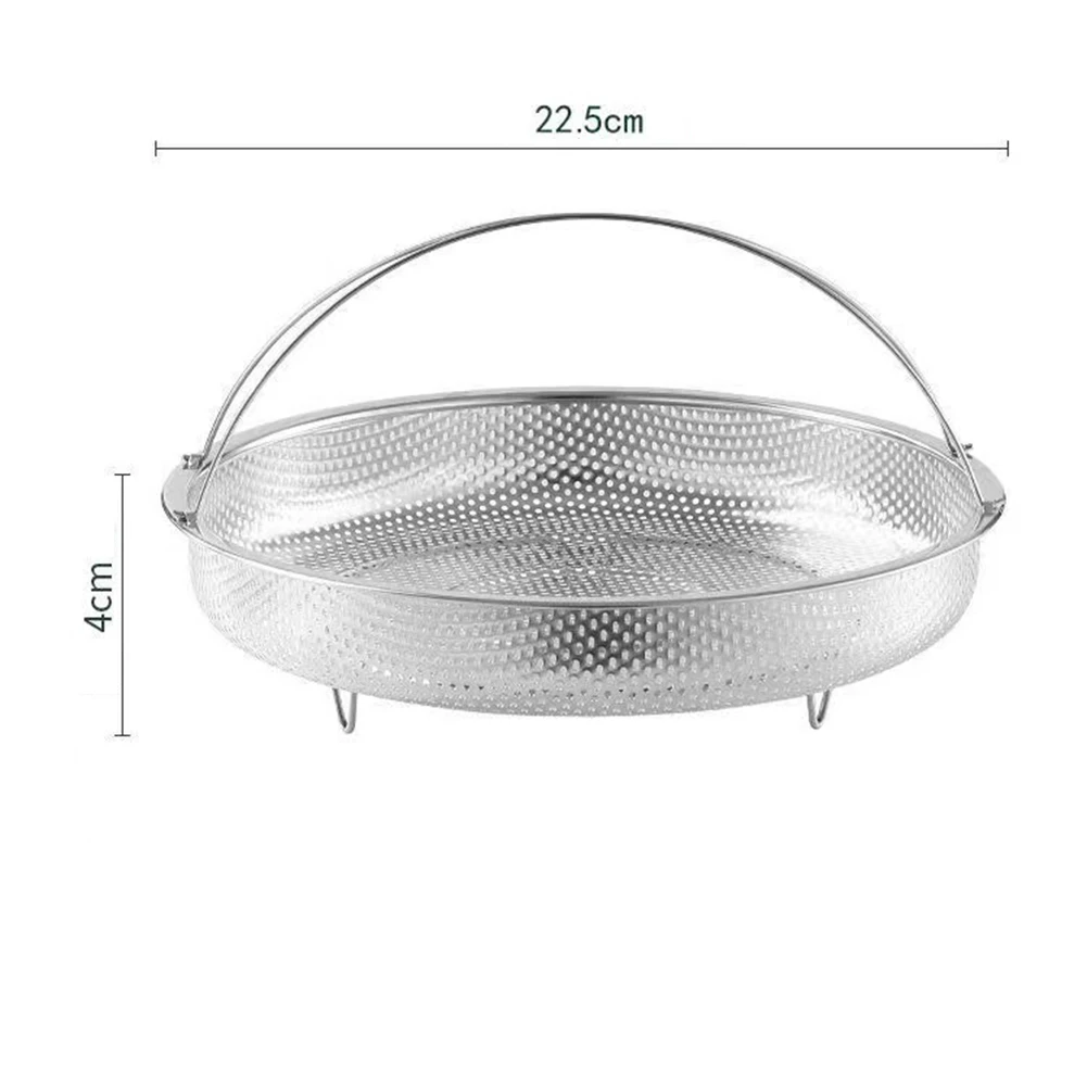 Kitchen Steamer Rack for Home Use with Draining Function Stainless Steel Design for Cooking and Washing Fruits