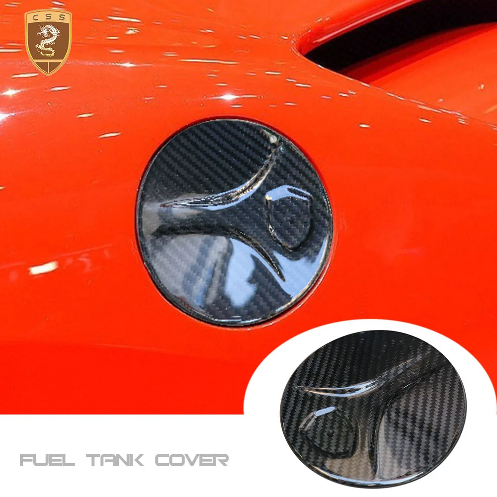 Car Fuel Tank Cap Cover Case Housing Sticker For Ferrari 488 Capristo Style Dry Carbon Fiber Fuel Tank Air Cap Trim