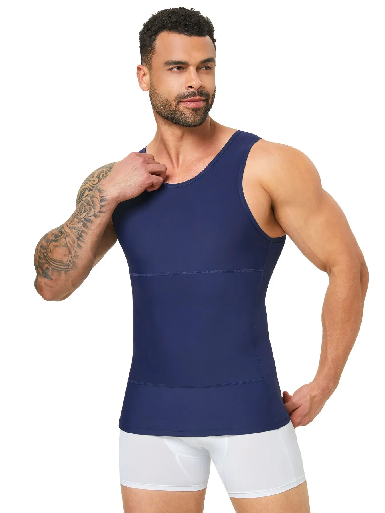 Heren Shapewear Verbergen Gynaecomastie Compressie Tank Tops Heren Body Shaper Tummy Controle Afslanken Ondershirt