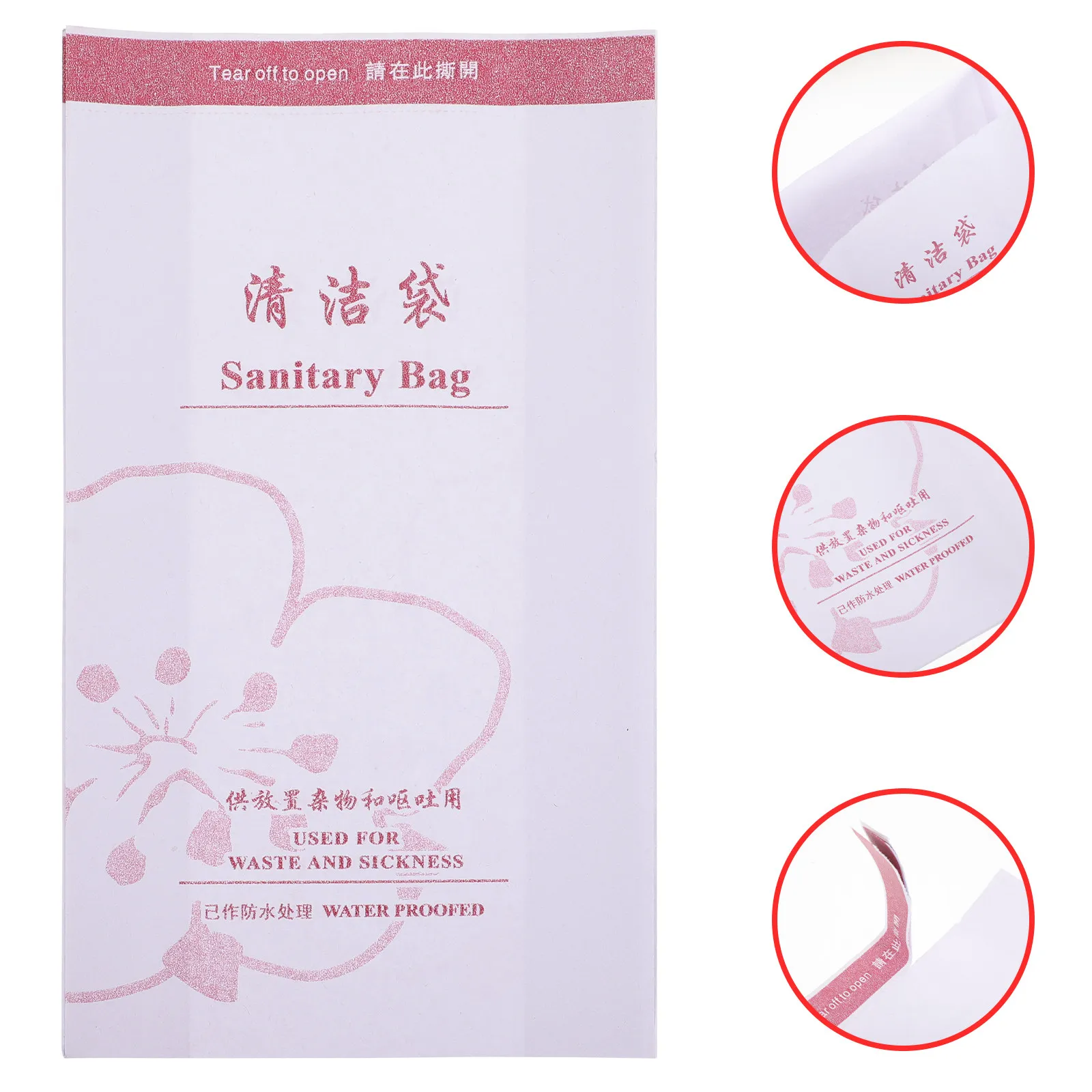 

100Pcs Disposable Emesis Bags Waterproof Kraft Paper Vomit Pouches for Motion Sickness Carsickness Throw Up Outdoor Garbage