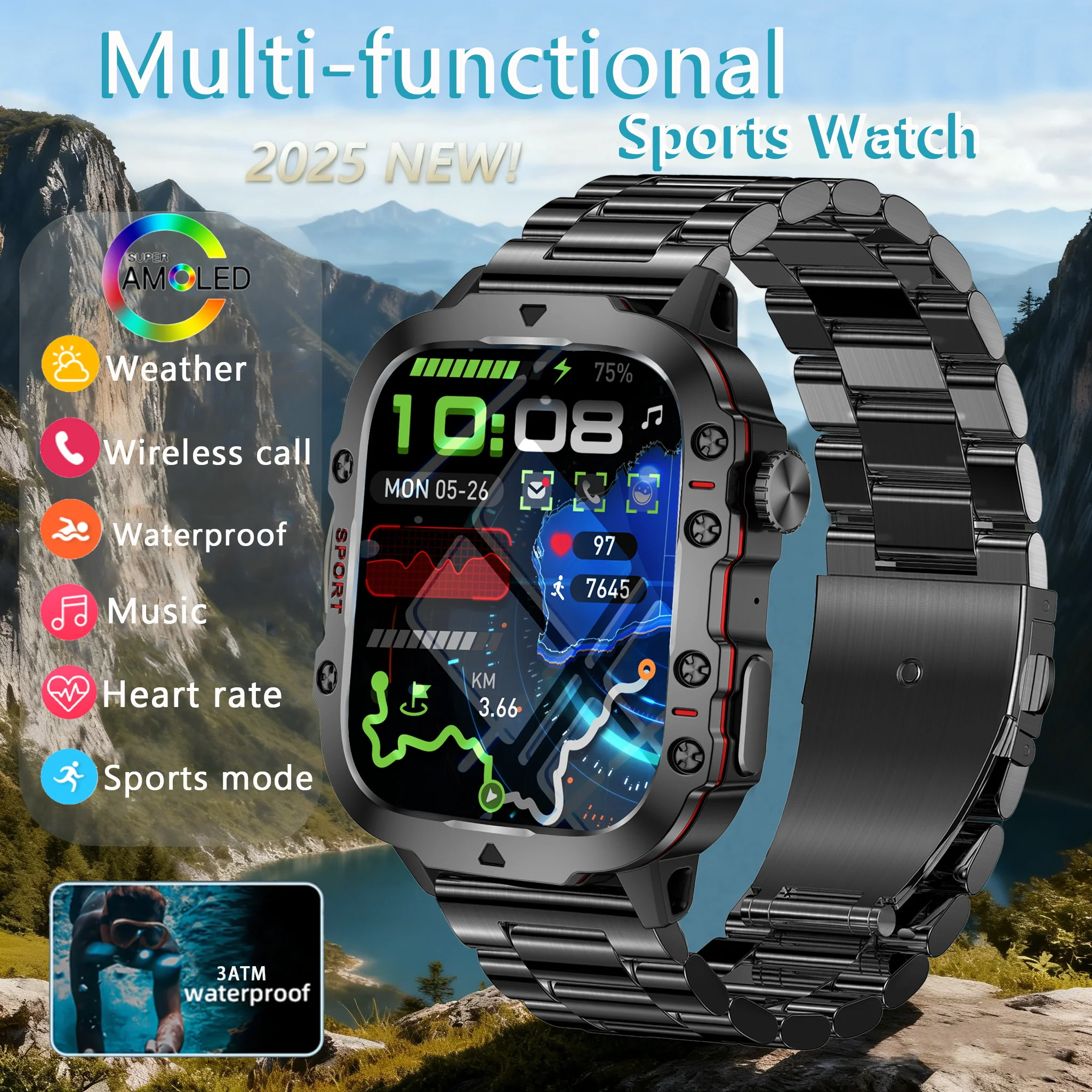 

Новые смарт-часы NFC 2026 года для женщин, 1,96-дюймовые, с измерением давления и пульса, Bluetooth-звонками, функциями женского здоровья, для Android и iOS