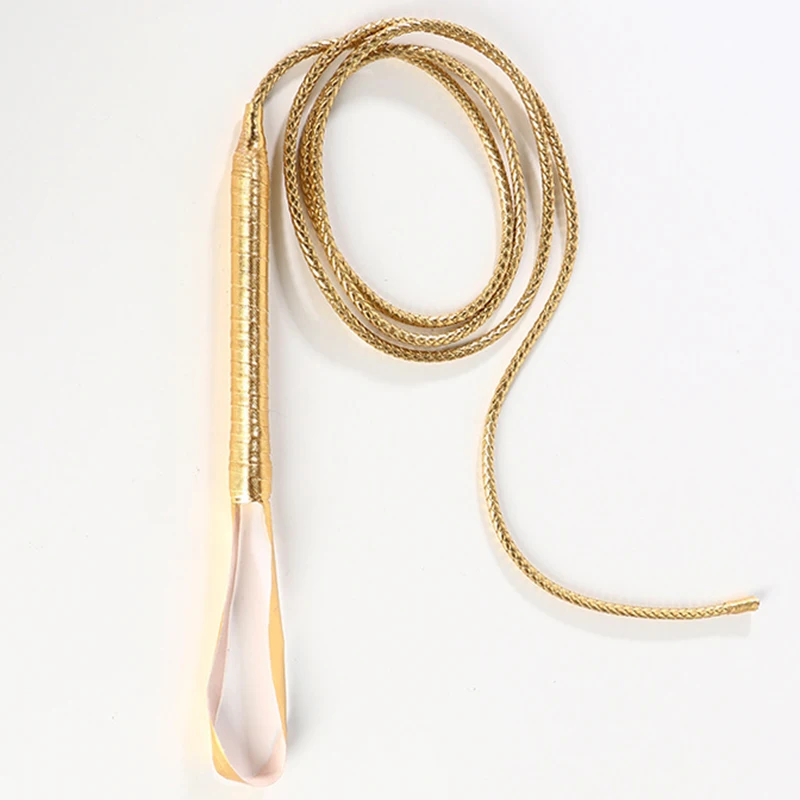 

170CM Golden PU Leather Flogger Horse Riding Whip Training Crop for Horse