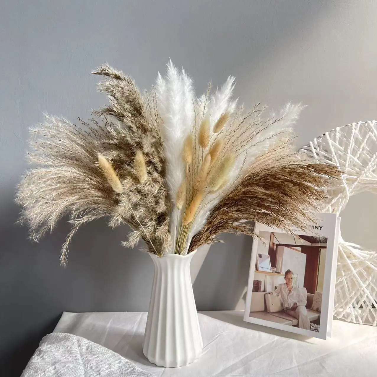 

72Pcs natural Dried pampas grass Flower Boheme Decoration Trockenblumen Fleur Sechees Naturelle Wedding Home Decor Dekoration