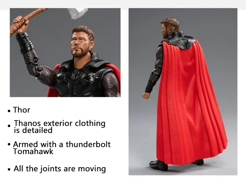 Original 18CM Avengers Legend Figur Wolverine Deadpool Thanos Hulk Iron Man Spider-Man Gwen Scarlet Captain Statue Figur Spielzeug – Detail 9