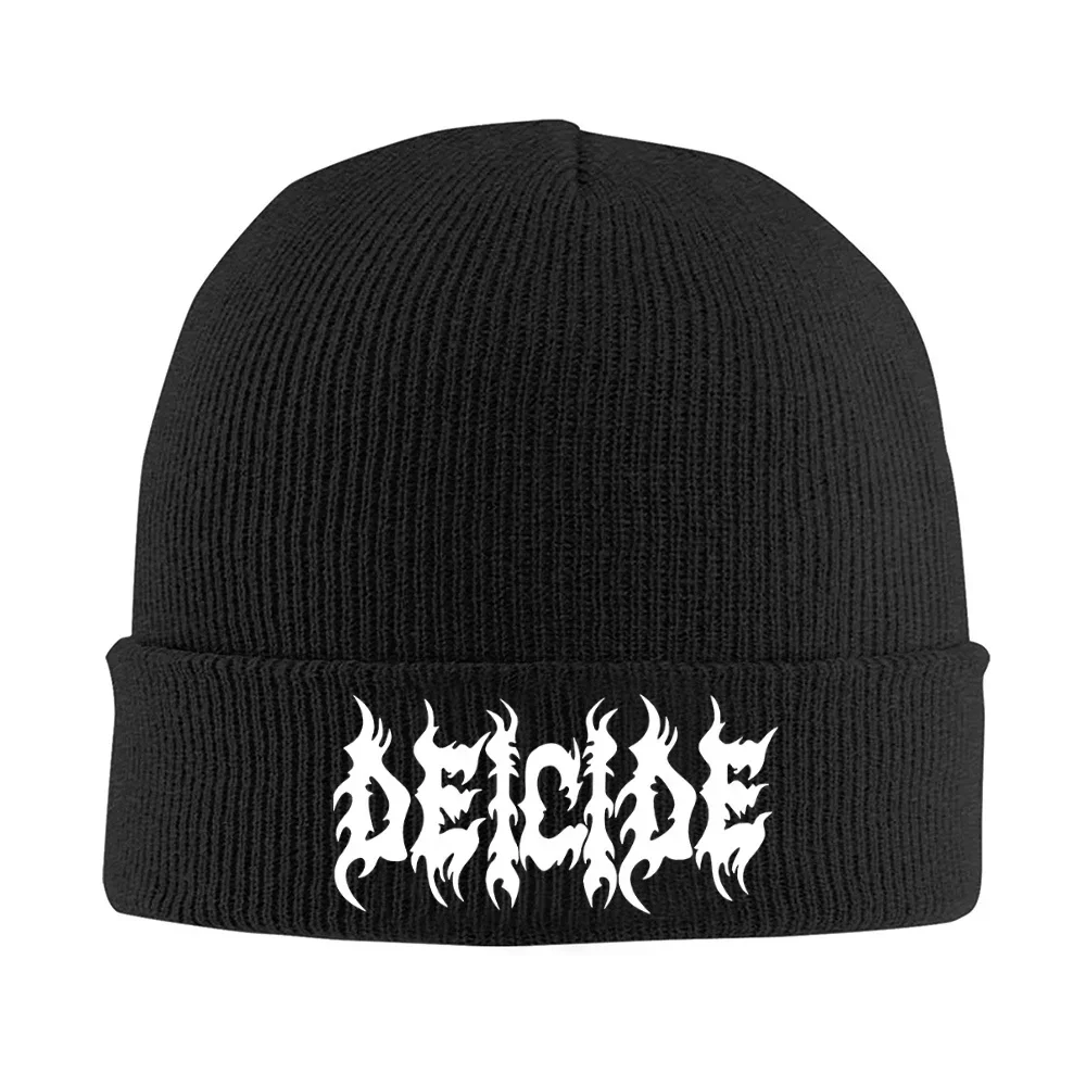 2026 White font with sharp edges on black background Men Women Unisex Knitted Hat Beanie Pullover Cap Winter Thermal Warm Christ