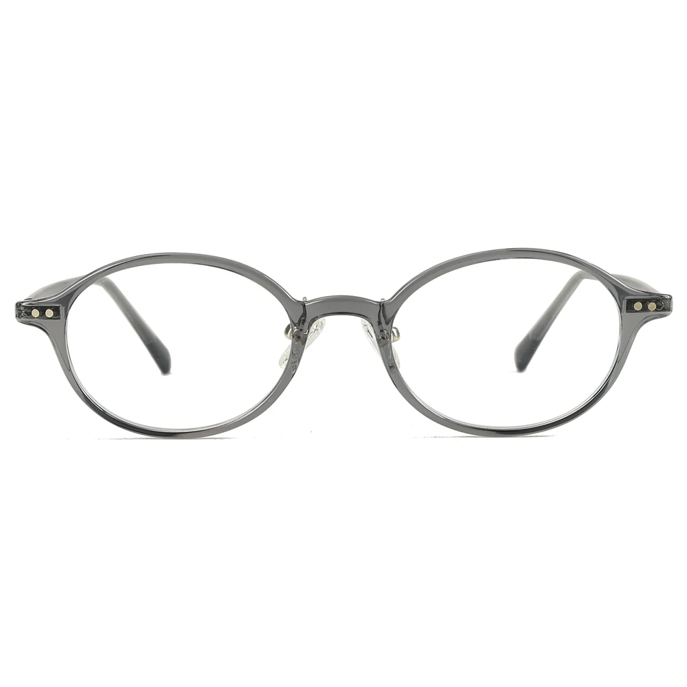 Kachawoo Retro Oval Glasses Blue Light Blocking TR90 Round Glasses Frame for Women Men Student Unisex Accessories Grey Black