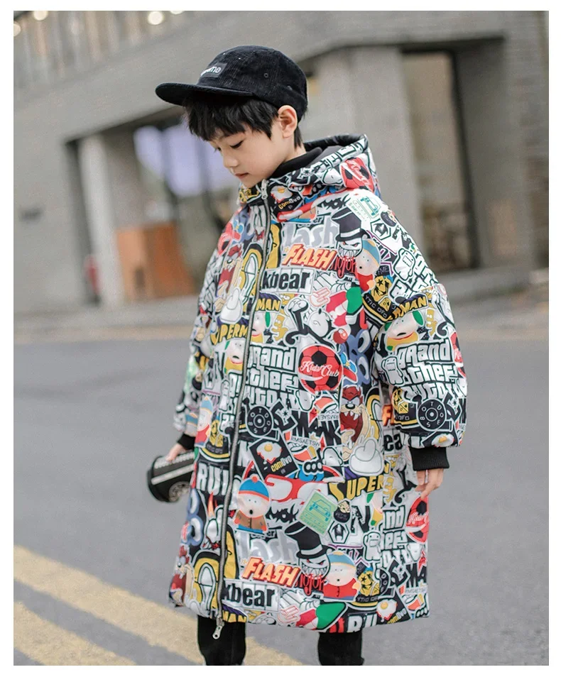 New Winter Jacket  Boy Two Sides Wear  Kids  Thickness Coats  Children  Outerwear  Winter Autumn 2022-W046