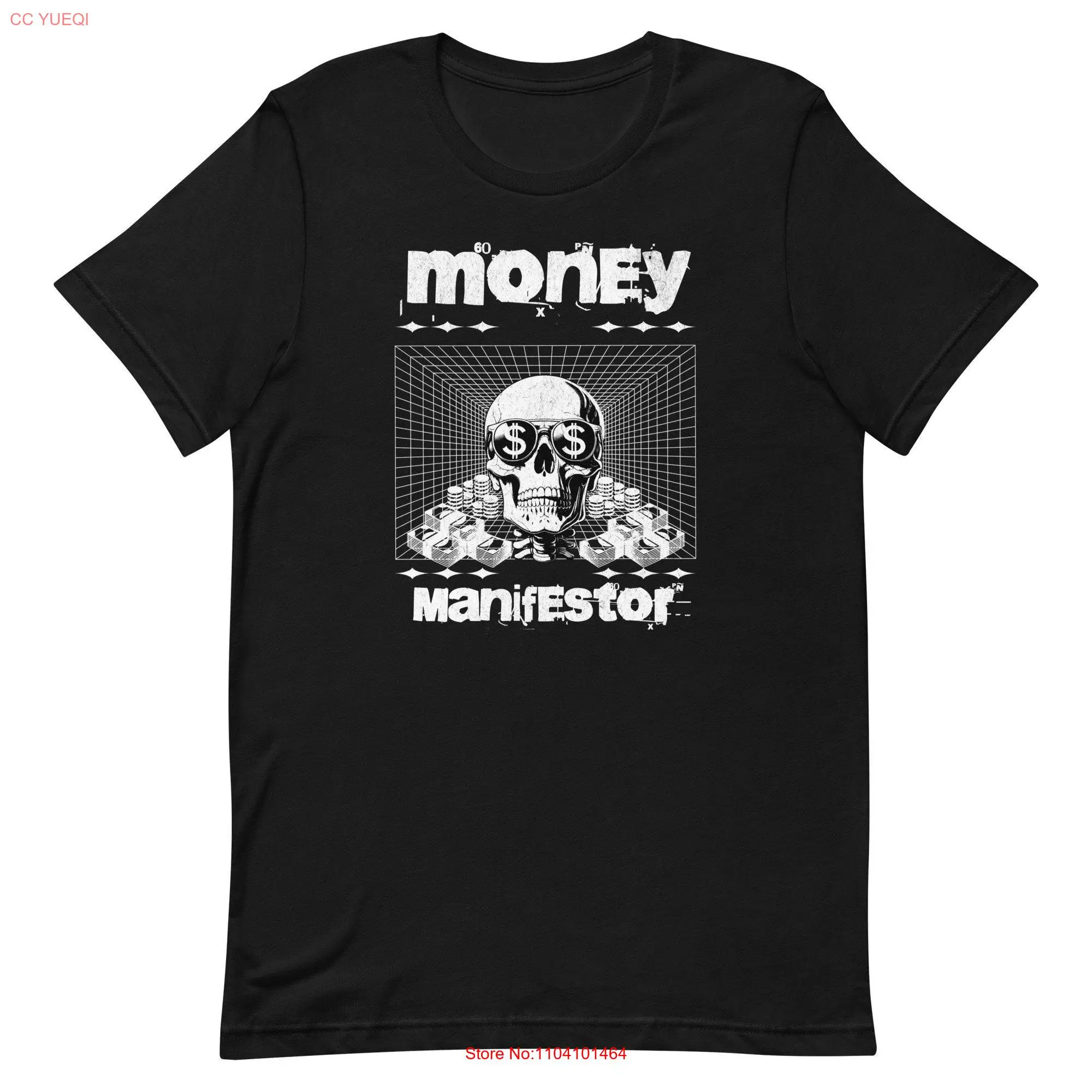 Money Manifestor Skeleton T Shirt long or short sleeves