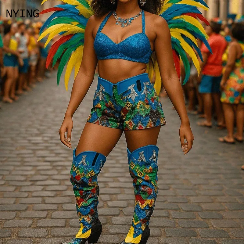 أحذية بطول الركبة منقوشة على شكل ثعبان بكعب عالٍ لعام 2026 للنساء في الخريف والشتاء مثيرة مطبوعة ومطبوعة على الموضة للحفلات والولائم طويلة #2