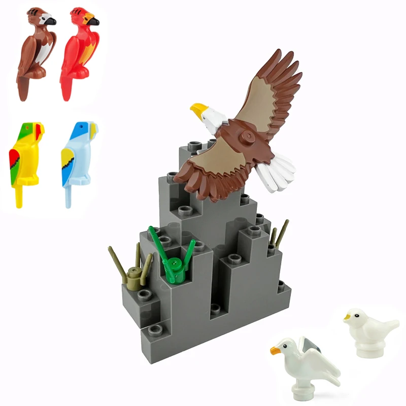 Birds Animal MOC Parts Set Eagle Hawk Pigeon Phoenix Parrot Seagull Condor Building Blocks Toys Bricks Kits Compatible With LEGO