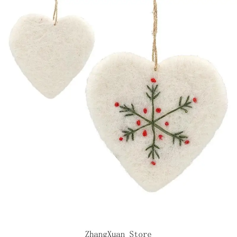 Weiche Filz-Weihnachtsdekoration zum Aufhängen für Baumkranz, Tür und Geschenkverpackung, 3 x – Detail 2