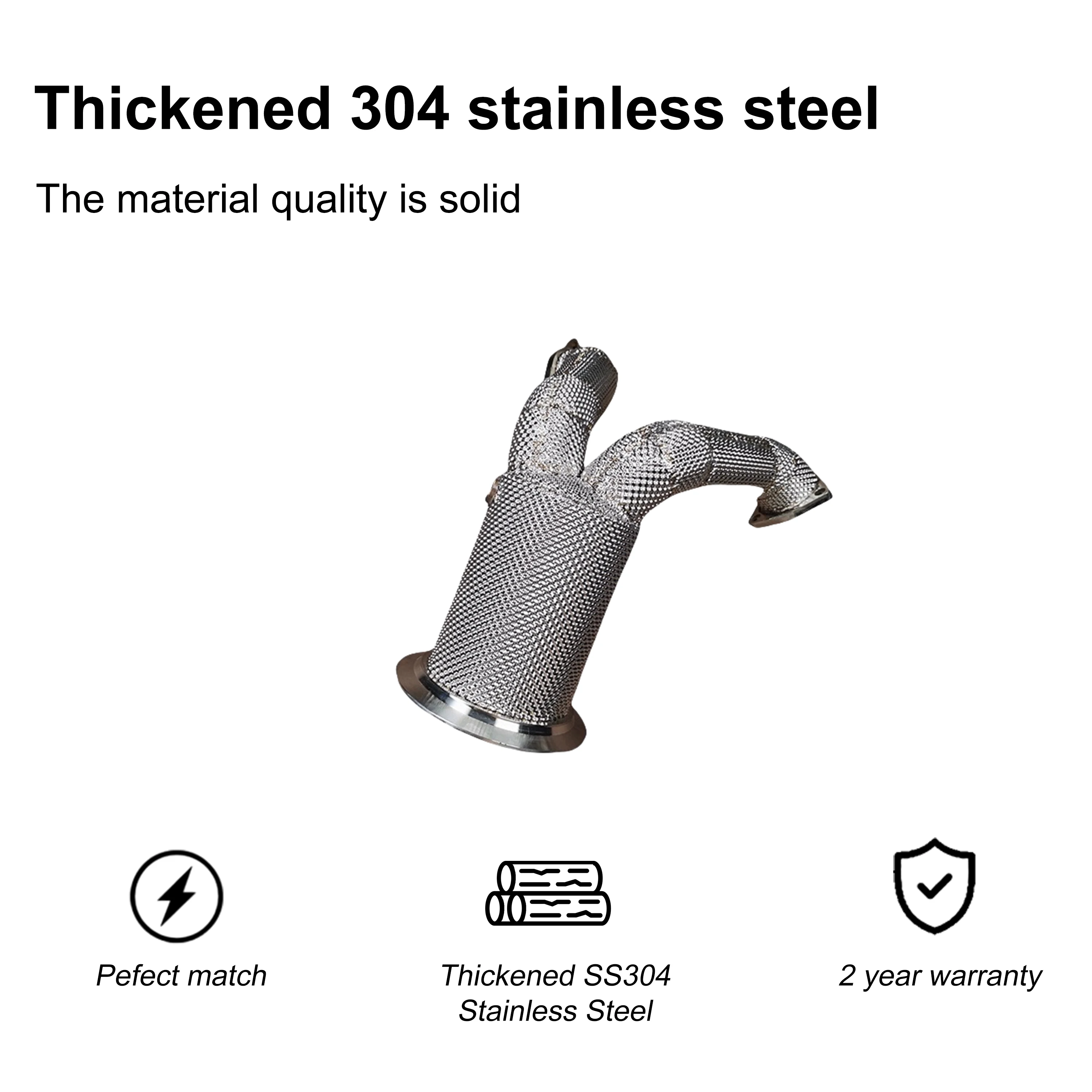 ACE Auspuffkrümmer für Audi S4 S5 3.0T B9 2013-2023 Downpipe mit Hitzeschutz, exakte Passform, hochwertiges Auspuffrohr mit optimiertem Durchfluss – Detail 8