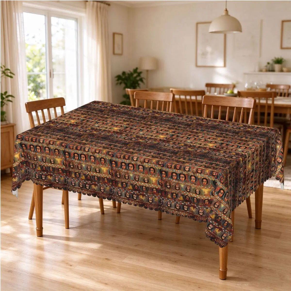 Ethiopian Habesha Culture Art Tablecloth Restaurant Kitchen Rectangular Tablecloth Festival Party Tablecloth Dining Table Cover