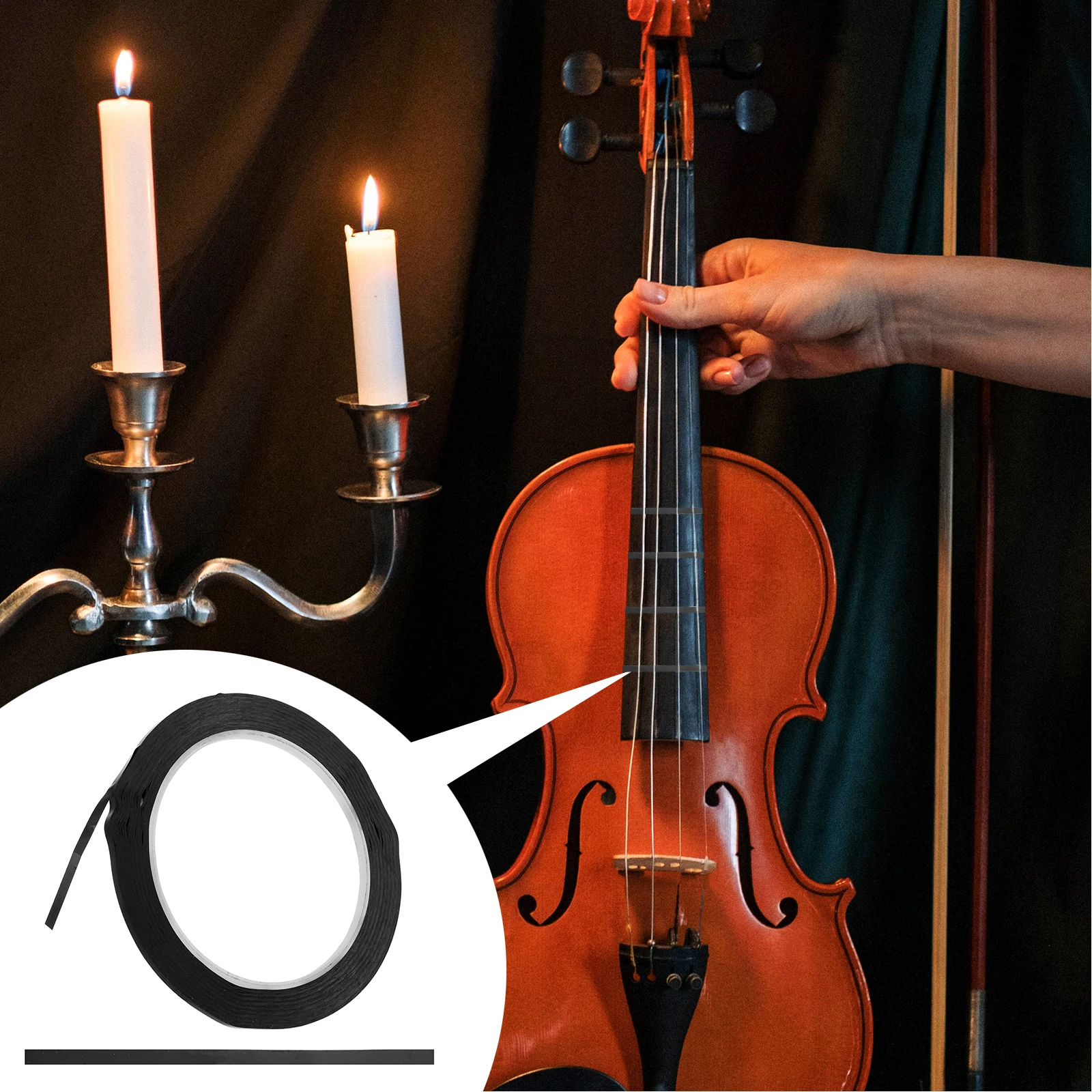 

1 Roll Violin Fingerboard Stickers Clear Markings Free Cut Adhesive Finger Position Tape Learning Tool For Violin Cello