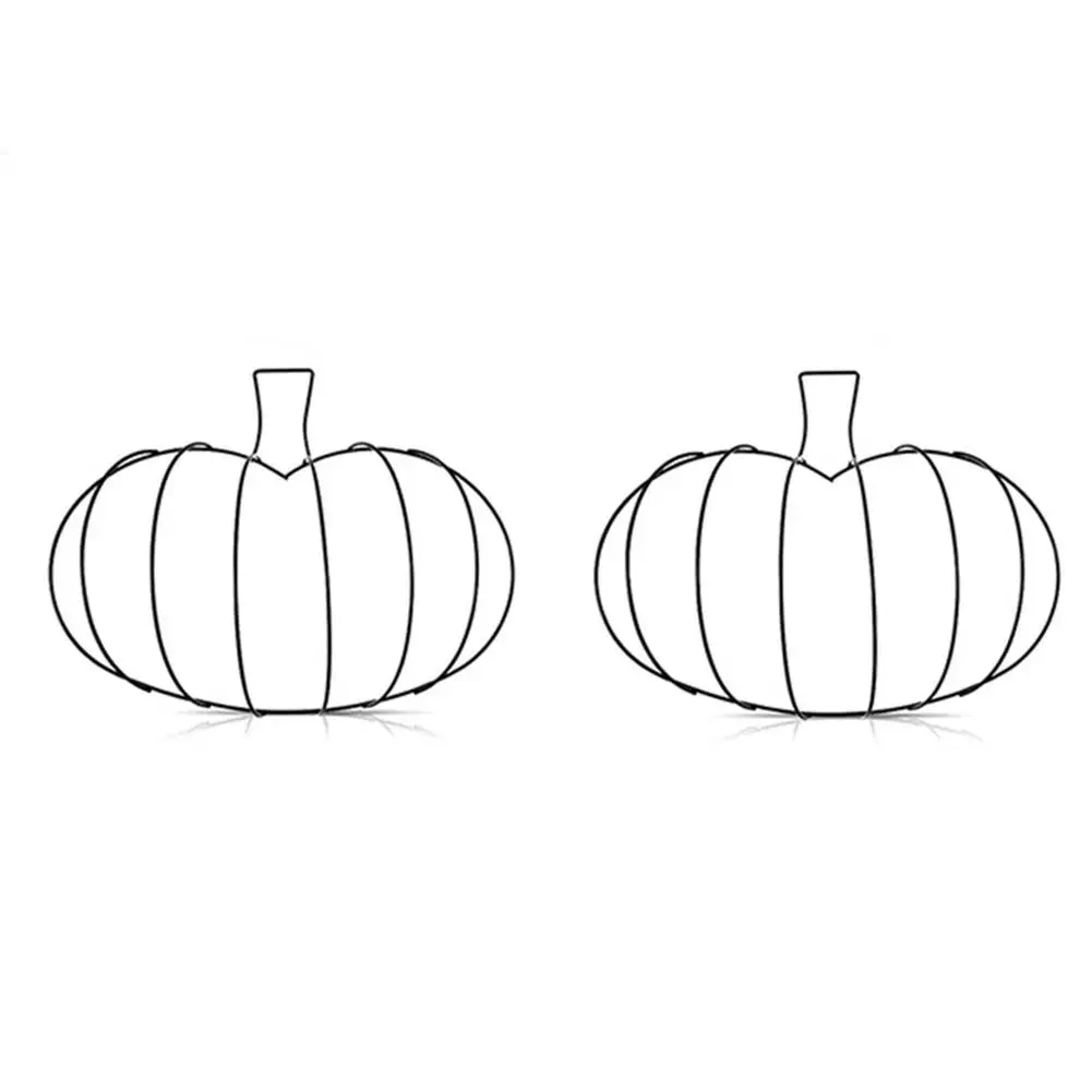 إطار سلكي معدني معلق للباب الأمامي، هيكل معدني قوي، تصميم متعدد الاستخدامات، ألوان نابضة بالحياة، تصميم على شكل يقطين، ديكور الخريف #1