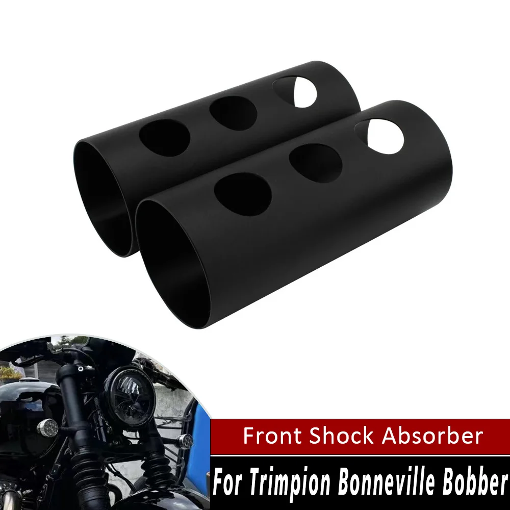 

Pair Motorcycle Front Fork Shock Absorber Upper Cover Boots Kit Black Aluminum For Triumph Bonneville Bobber Accessories