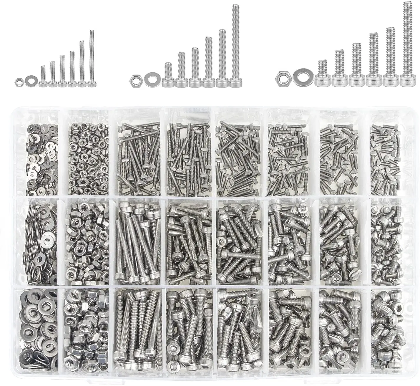 OEM ODM boxed mixed carbon steel machine parts bolts nuts washer fastener with box