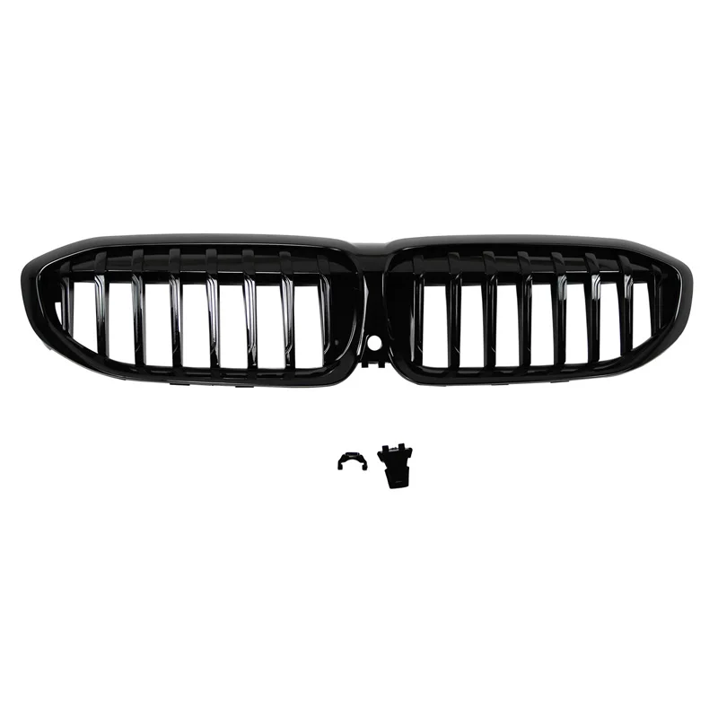 

Car Front Grille Single Slat Gloss Black With Camera Hole Grille for BMW 3 Series G20/G28 2020