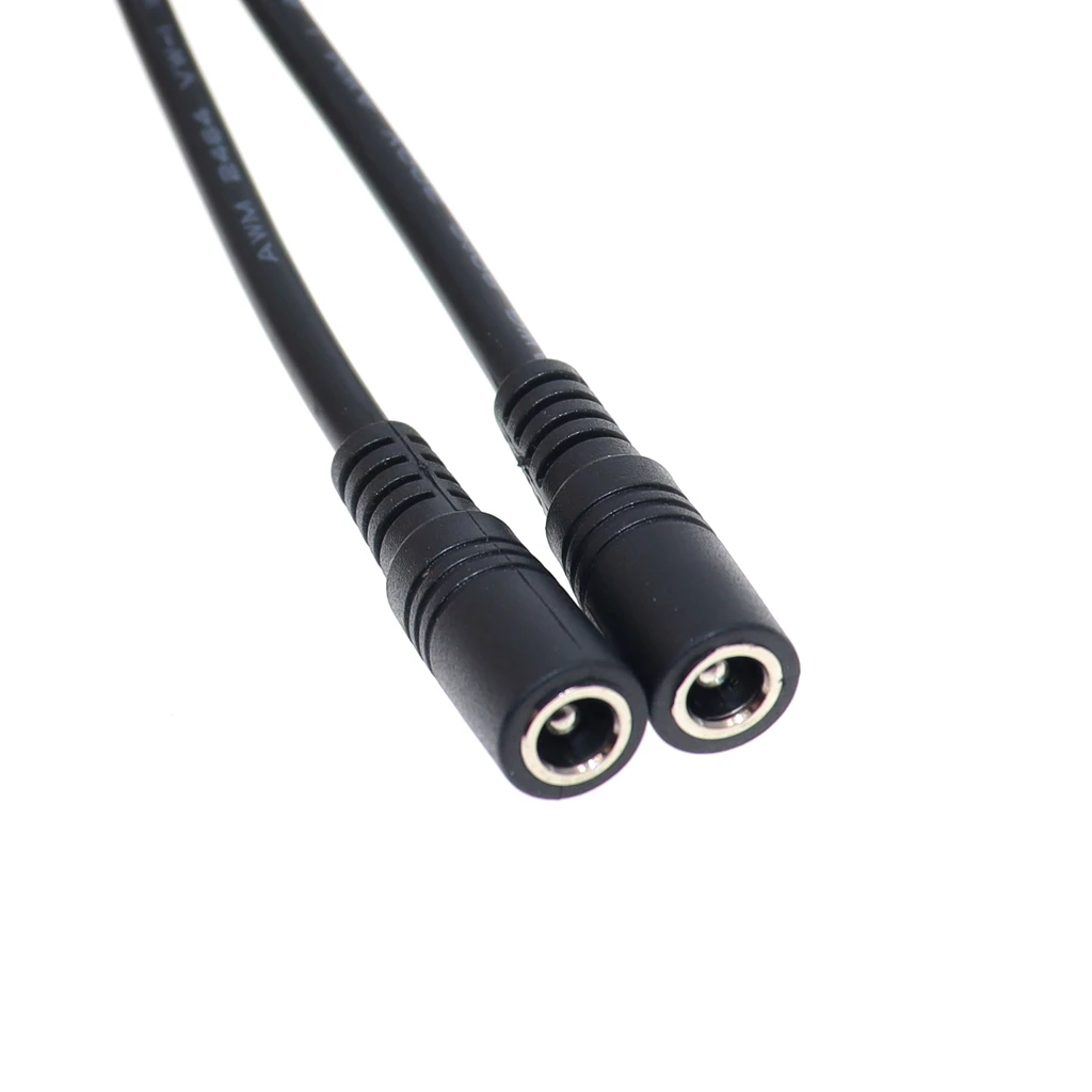 18AWG DC 5.5mm*2.5mm Power 2 Female to 1 Male Way Splitter Adapter Connector Plug Cable 12V For CCTV Camera LED Strip Light