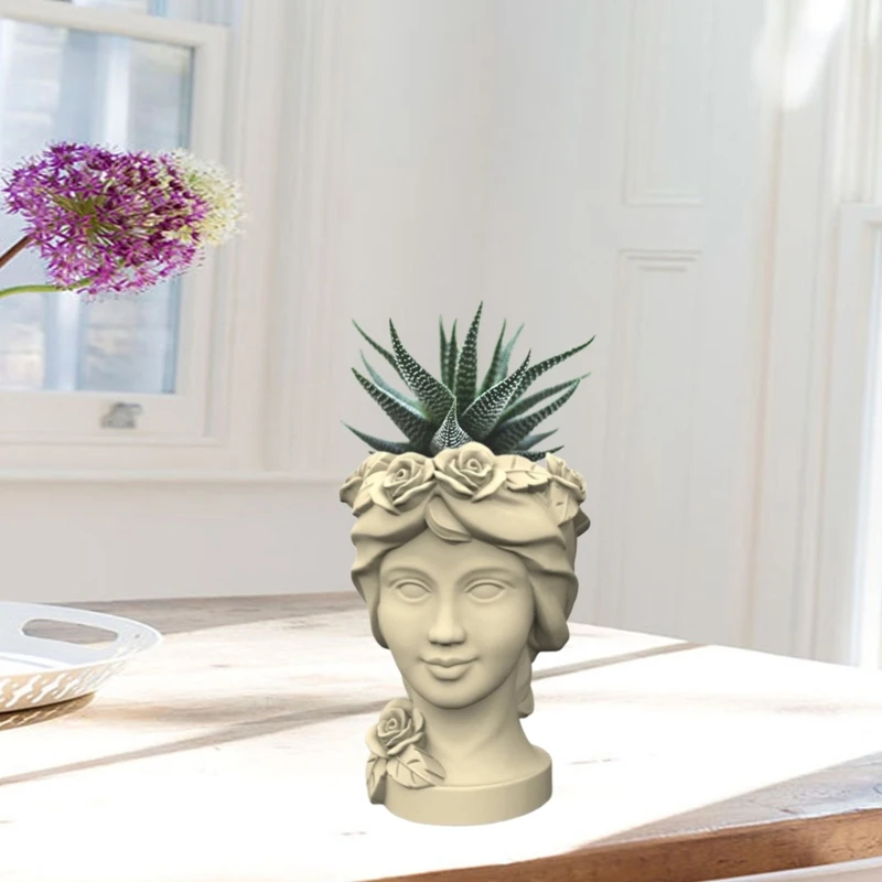 Designs Mold Succulent Flower Pots Mould Durable Silicone Molds Flower Vase Epoxy Mould for DIY Enthusiasts N2UE