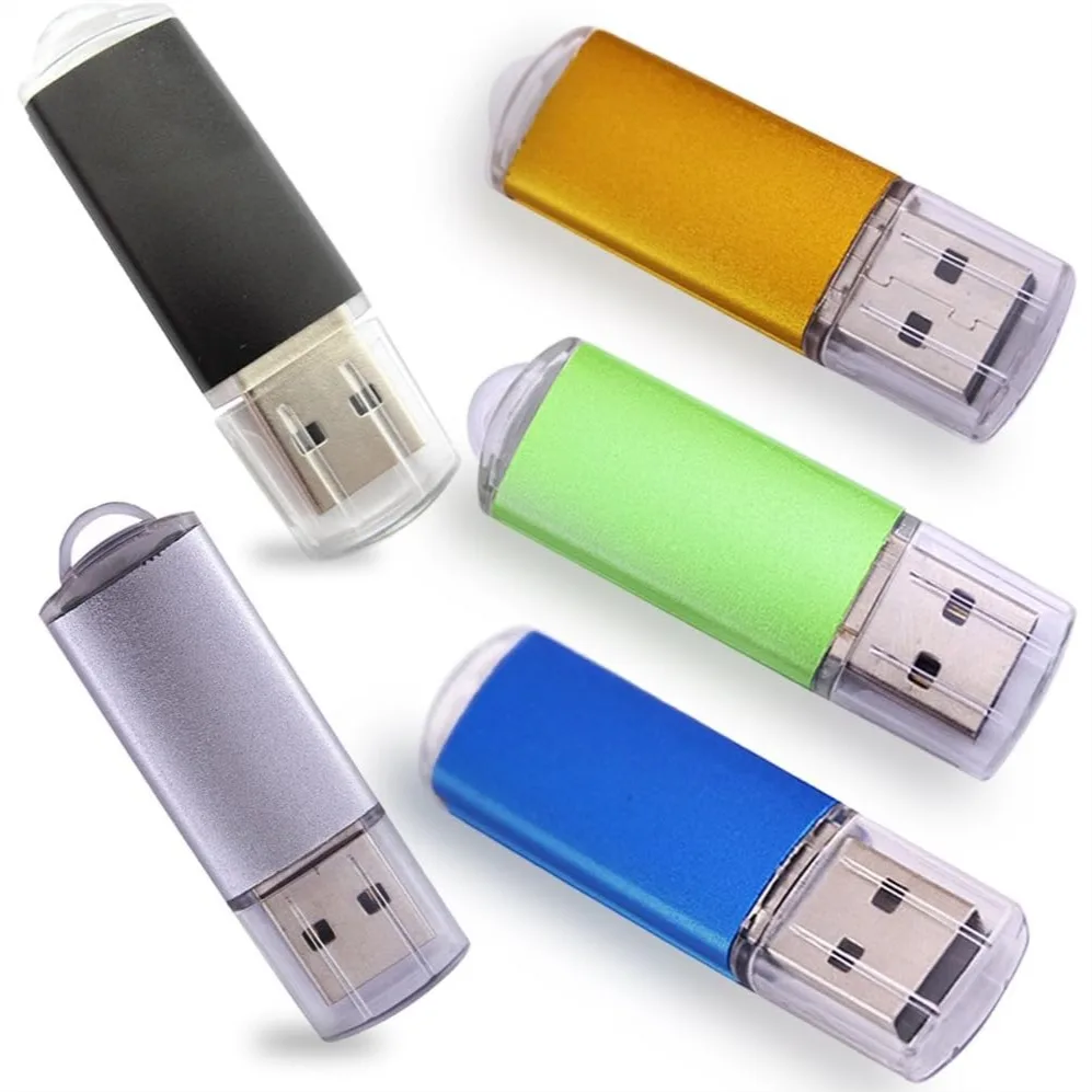 5-Pack USB 2.0 Flash Drives 512MB Metal Keychain with Colors for File Storage
